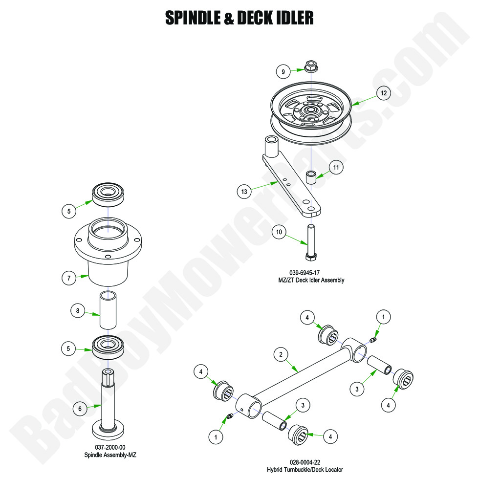 2024 ZT Avenger Spindle & Deck Idler